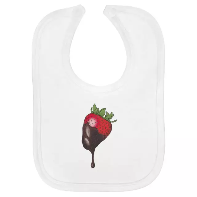 'Chocolate Dipped Strawberry' Soft Cotton Baby Bib (BI00057734)