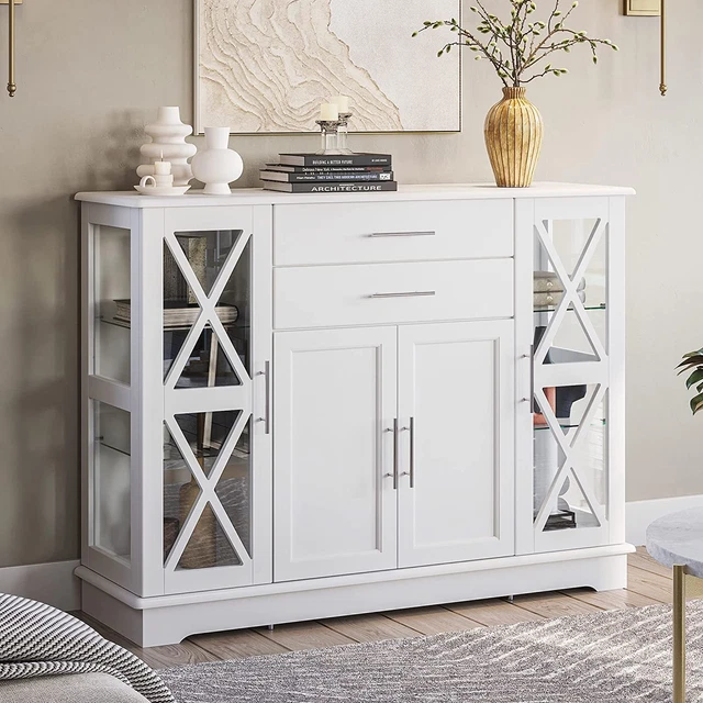 Sideboard Buffet Cabinet, 47 Inch Storage Cabinet Console Table Coffee Bar Cabin Sideboard Buffet Cabinet, 47 Inch Storage Cabinet Console Table Coffee Bar Cabin