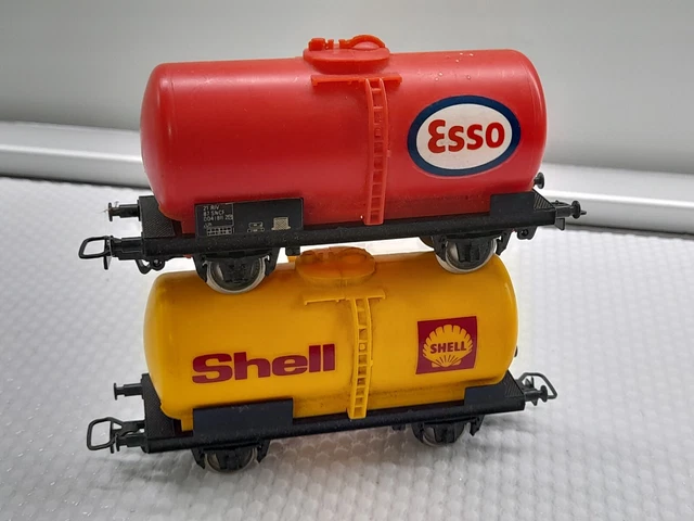 COPPIA CARRI CISTERNA Jouef SHELL FS Italia anni 70 x LIMA HO TRENINO ...