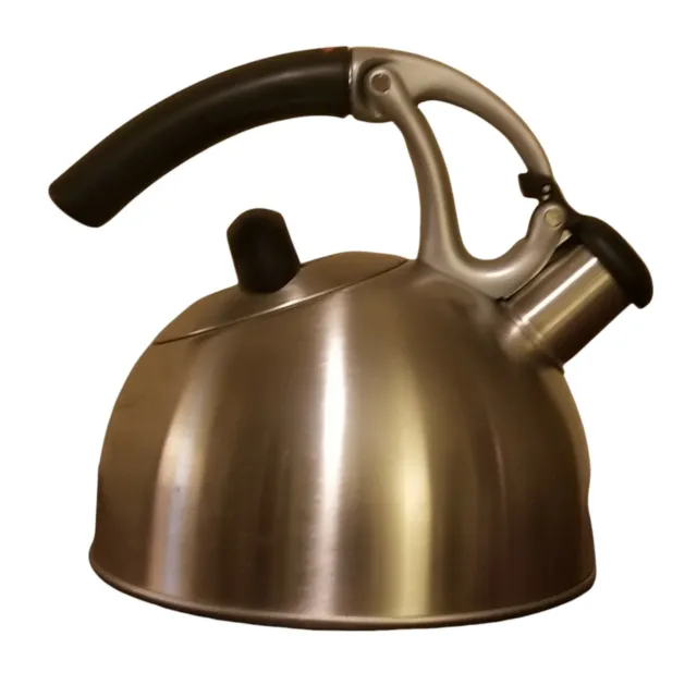 OXO  Uplift 2 Qt Brushed Stainless Steel Whistling Tea Kettle Very Clean