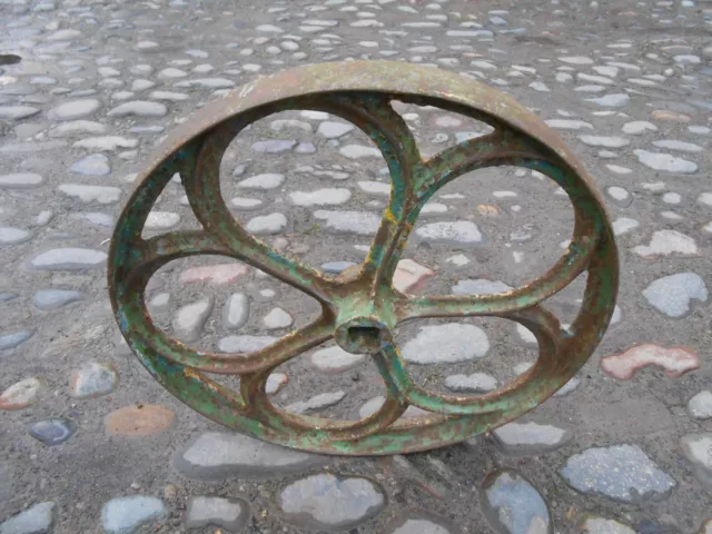 Antique Rustic Cast  Iron Wheel / Garden Ornament