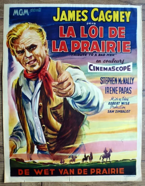 belgian poster western TRIBUTE TO A BAD MAN, JAMES CAGNEY, STEPHEN McNALLY
