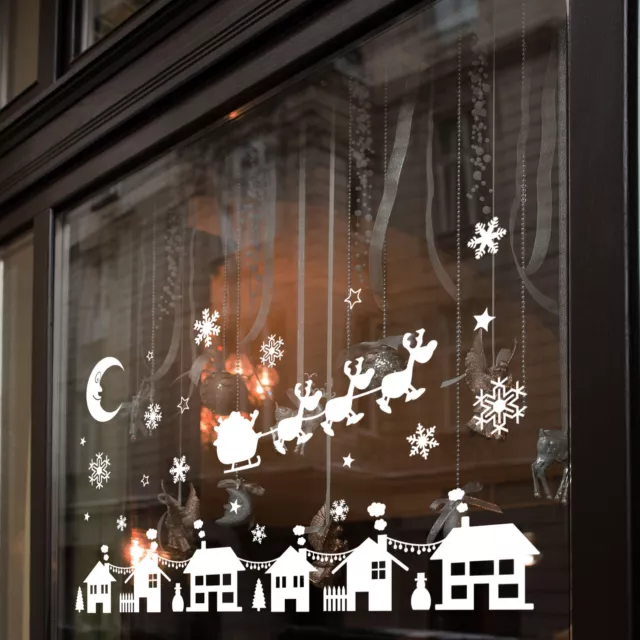 Christmas Xmas Display Shop Window Wall Decorations Decals Window Stickers A283