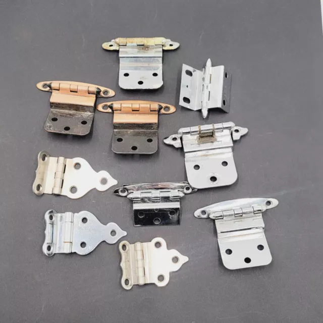 LOT of 10 Vintage Reclaimed Used Cabinet Offset Hinges Mix Lot All Salvaged
