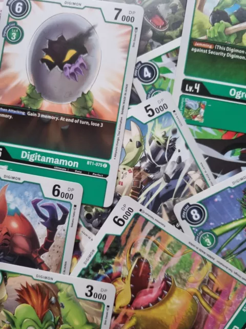 Digimon TCG Bundle - Green Common Cards X25 - Please read Description