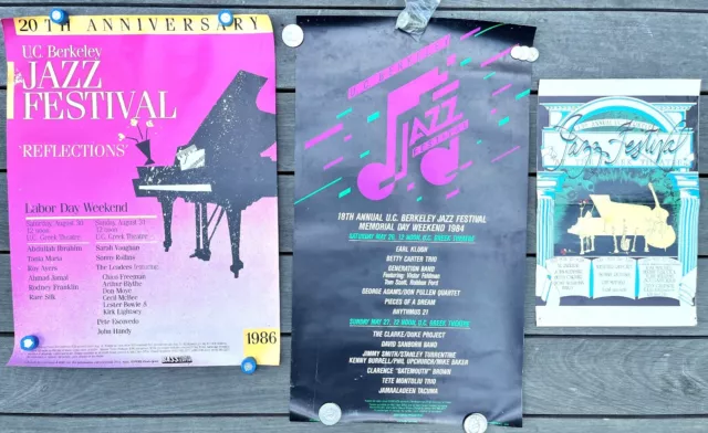 3 BERKELEY JAZZ FESTIVAL POSTERS: 79, '84, '86 (GILLESPIE, HANCOCK, SCOTT, etc.)