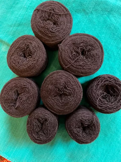 Recycled Yarn -Brown Cashmere, 112 grams, 4 oz,  Washed and straightened.