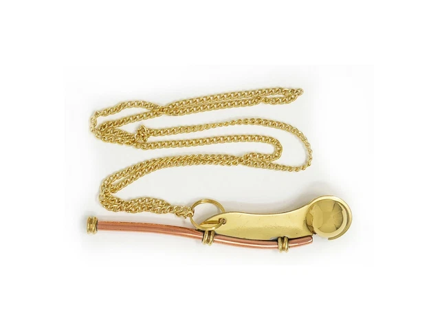 Five Oceans Solid Brass Bosun Boatswain Whistle Keychain FO2224