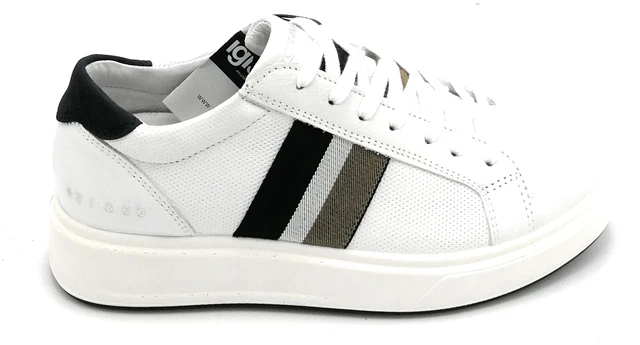 Igi & co 3625900 Basket Cuir Blanche Perforé Fond en Caoutchouc T