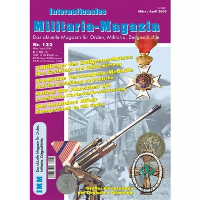 Internationales Militaria-Magazin IMM 132 Abzeichen Ehrengeschenk Zollflieger