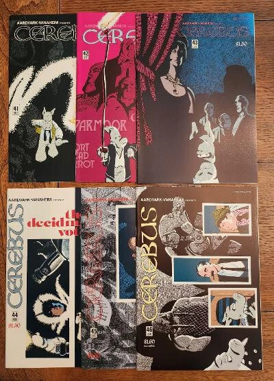 Cerebus the Aardvark #41 to #46, Lot of 6,  Aardvark-Vanaheim | Dave Sim- VF+