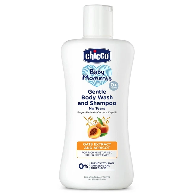 Chicco Baby Moments Gentle Body Wash And Shampoo For Tear-Free Bath 200 ml