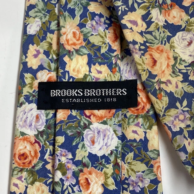 BROOKS BROTHERS Neck Tie ROSE GARDEN Cotton Vintage Beautiful Gifts For Him A26