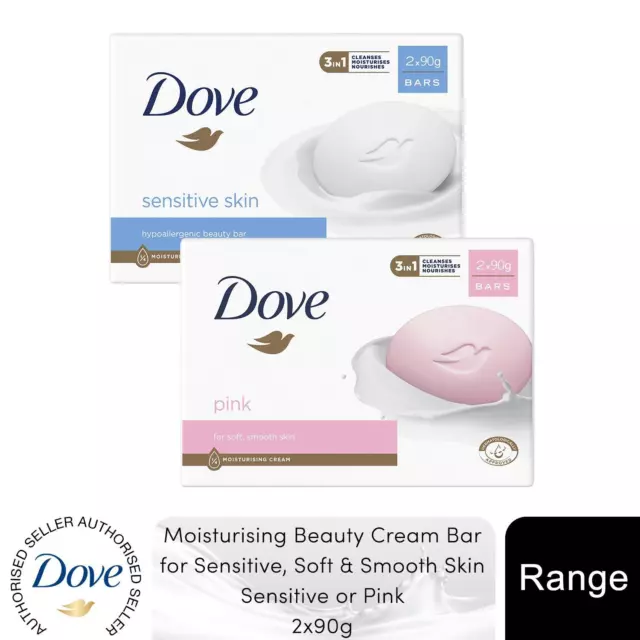 Dove Moisturising Beauty Cream Bar for Sensitive & Soft, Smooth Skin, 2x90g