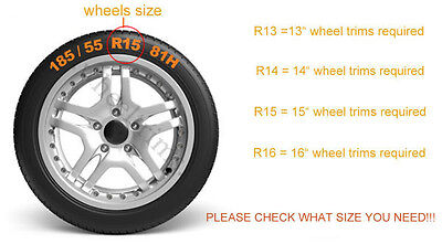 Brand New black/silver 15" wheel trims to fit  Nissan Micra,Note,Almera 3