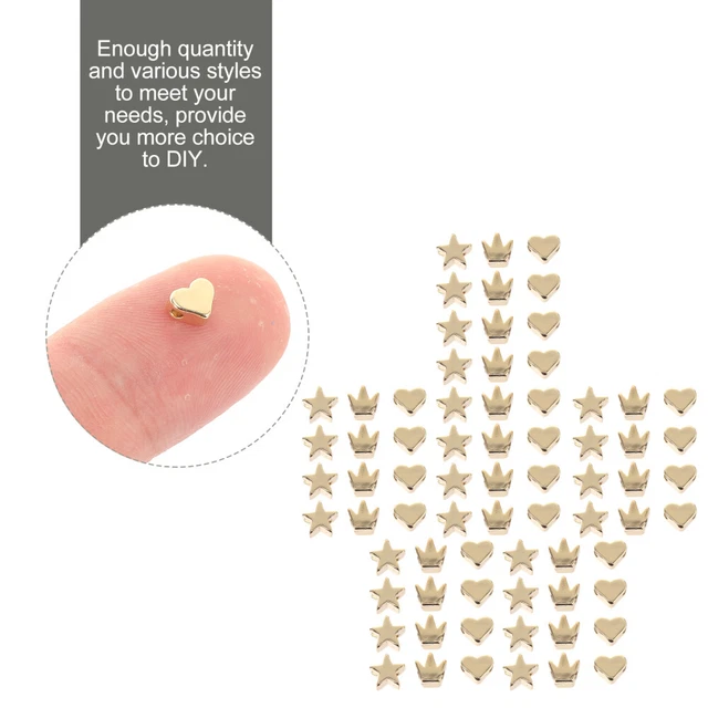 90 Pcs Gold Spacer Beads Scattered Beads DIY Material Bracelets Beaded Glossy 5