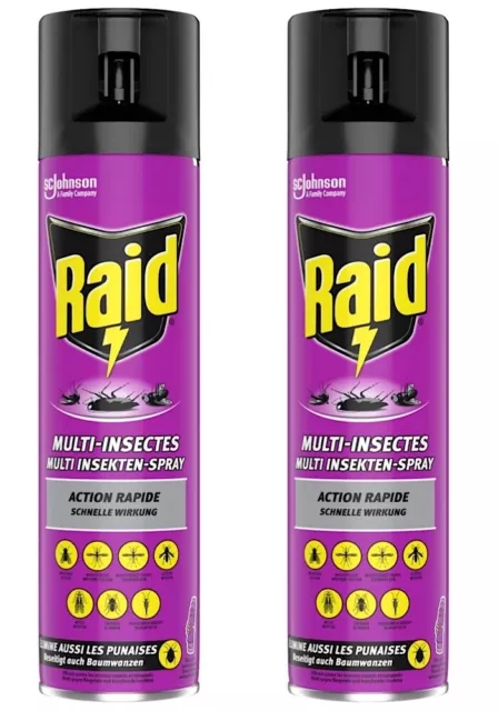 ✅ Raid Multi Insekten-Spray Frischer Duft - Wirkt sicher und schnell 2x 400ml ✅