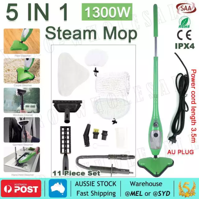 1300W 5 in1 Steam Water Cleaner Mop Handheld Floor Cleaning Multi-Purpose H2O AU