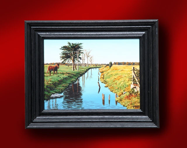 Paul Maccormaic Irlandés Artista Original Pintura Al Óleo The Río Esclusa
