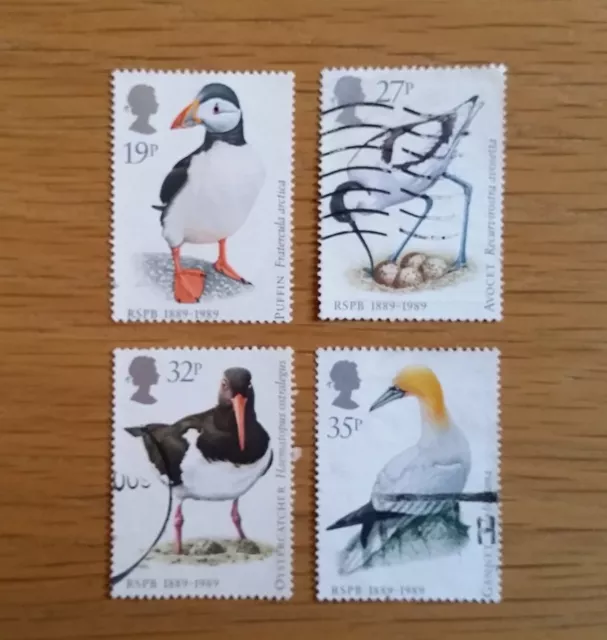 Complete GB used stamp set: 1989 Royal Society for the Protection of Birds