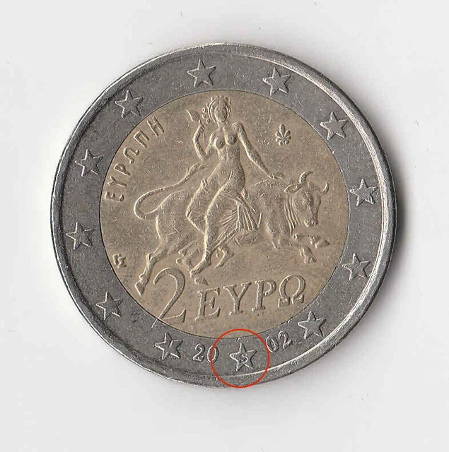 2 Euro Münze Griechenland 2002 Mit S Im Stern 2 EURO MÜNZE Griechenland 2002 mit - S - im Stern - Selten - EUR 30,00