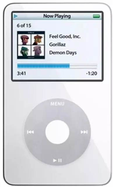 Apple iPod Classic 5th Generation Gen 30GB White - MP3 MP4 Music Video Player