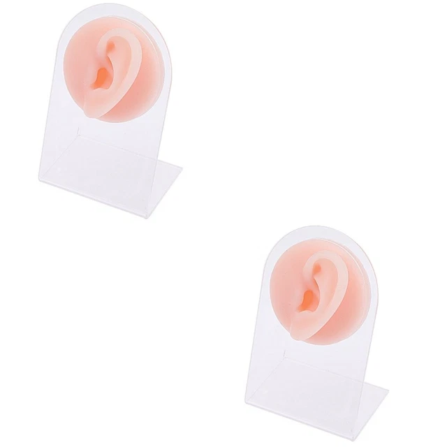 Confezione da 2 confezioni portagioielli orecchio piercing orecchio modello orecchio falso acrilico portagioielli bambino