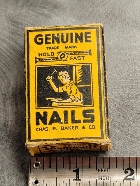 Vintage shoe sole nails advertising hold fast chas f baker & co boston MA  4-8s