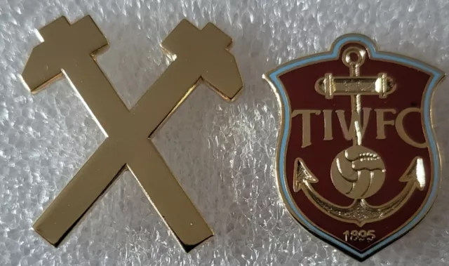 West Ham /Hammers / Thames Iron Works  Badges x Two