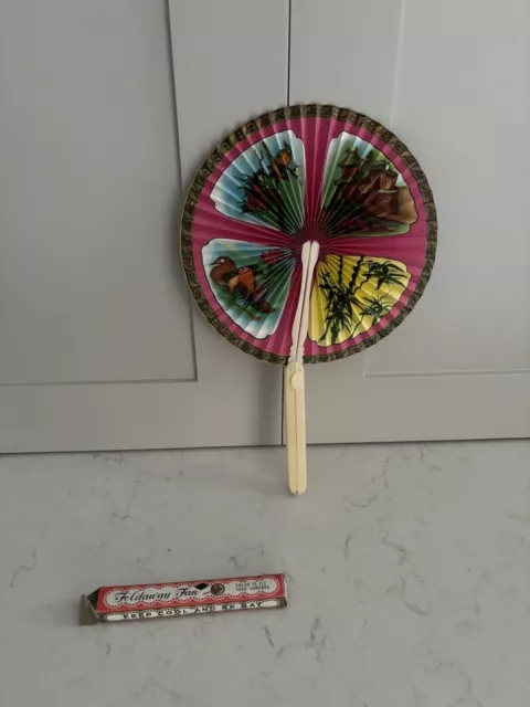 Antique Vintage Cockade Hand Held Folding Fan