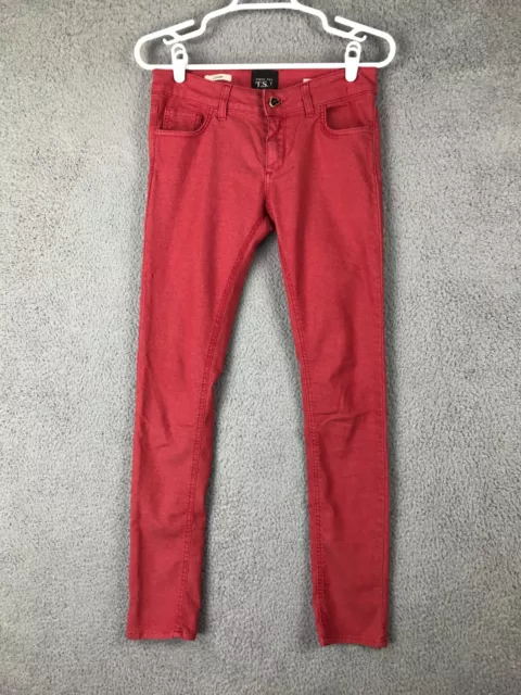Twin Set TSJ Slim Arielle Womens Low Rise Skinny Stretch Red Jeans Size 27 28x28