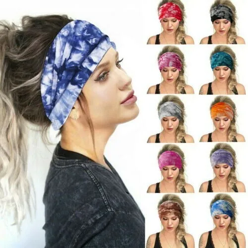 Wide Cotton Headband Turban Sports Yoga Knotted Hair band Head Wrap Bandana Cool
