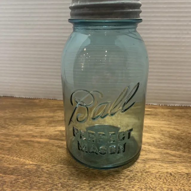 Vintage Blue Ball Perfect Mason Quart Canning Jar
