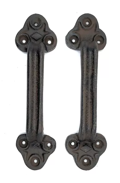 Cast Iron Gate Shed Barn Door Pull  Handle Large and Sturdy Set of 2