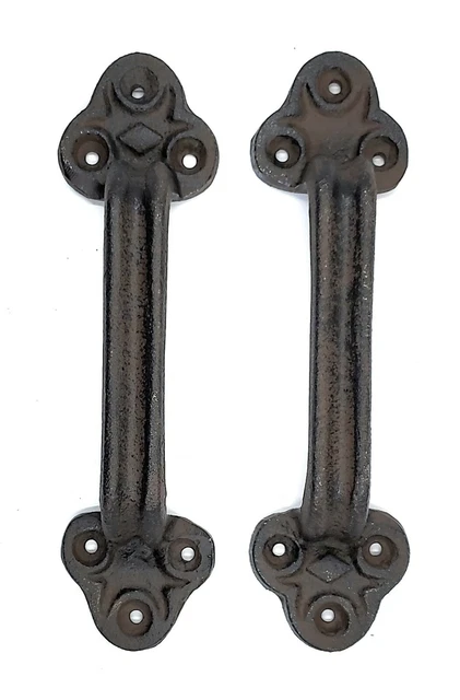 Cast Iron Gate Shed Barn Door Pull  Handle Large and Sturdy Set of 2