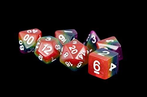 Metallic Dice Games 7-Set: 16mm: RBWwh (US IMPORT)