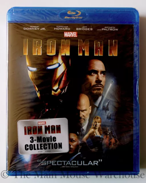 Marvel Iron Man Trilogy 1 2 & 3 Blu-ray Movie Collection English French Spanish 2
