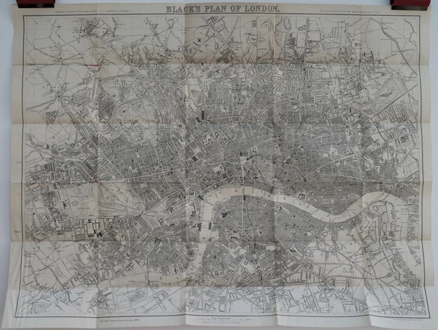 ANTIQUE MAPS, BLACK'S plan of London, c. 1883 $341.67 - PicClick