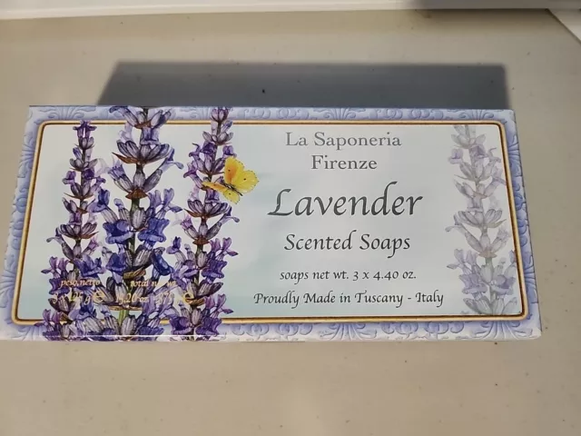 La Saponeria Firenze Lavender Scented Italian Soap 4.4 Oz 3 Bars