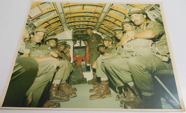 Israel Army Idf Paratroopers Jump Arava Military Aircraft Photo Prints 1970'S
