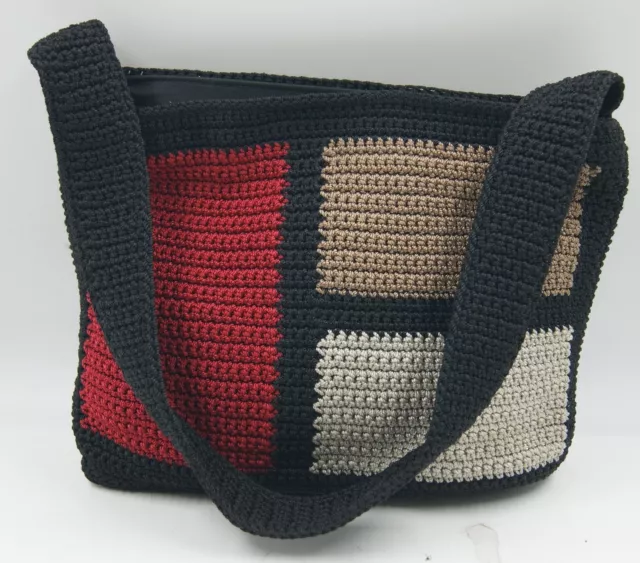 The Sak Women's Handbag Multicolor Crochet Colorblock Single Handle Shoulder Bag