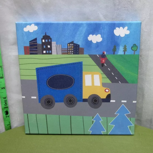 TRANSPORTATION TRUCK modern art 10” x 10” canvas print Oopsy Daisy Too kids room