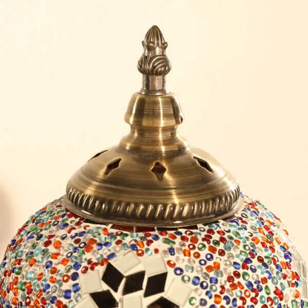 Lampada turca Lampada da tavolo fatta a mano in mosaico di vetro con luce a... 3