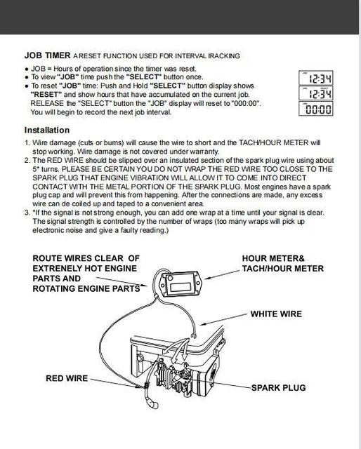 TACHOMETER TACH HOUR Meter Spark Boat Outboard Motor For Yamaha Johnson