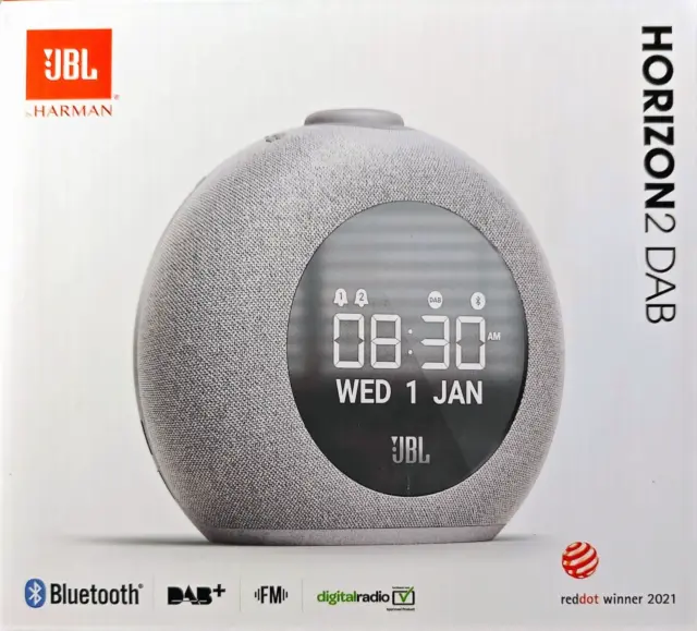 JBL Horizon2 – Enceinte radio réveil Bluetooth DAB/DAB+, FM, Lumière Ambiante