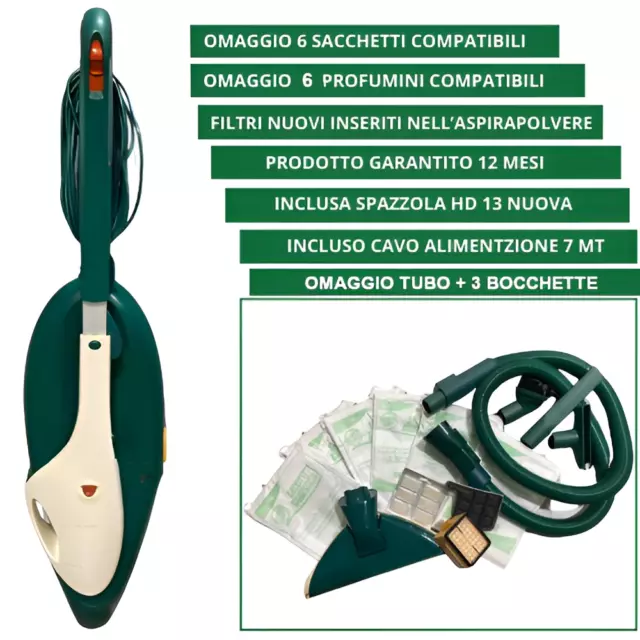 Aspirapolvere Vorwerk Folletto Vk135 Rigenerato + Tubo e Accessori (No 130-131)