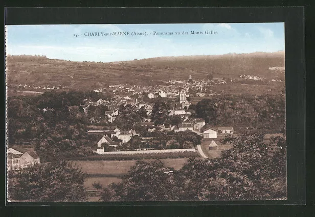 CPA Charly-sur-Marne, vue générale vu des Monts Gallés