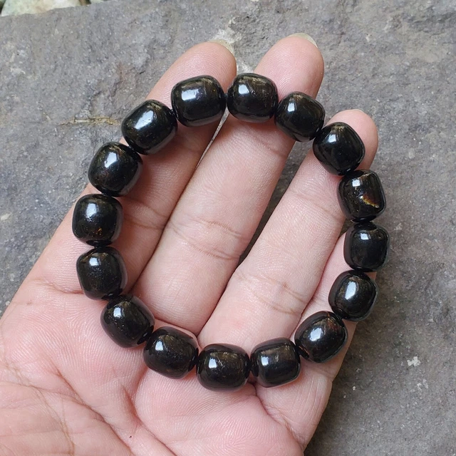Indonesian Sea Willow Bracelet 11 MM Genuine Black Coral Yusr 16 Beads #111