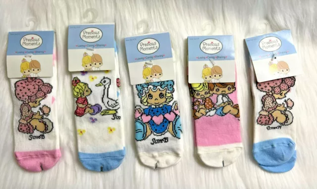 Bundle VARIOUS SIZES Vintage 2004 Y2K Precious Moments Lot of 5 Girls Socks NWT