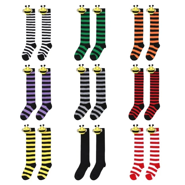 Long Striped Socks Halloween Knee High Socks for Kids Boys Girls Cosplay Party